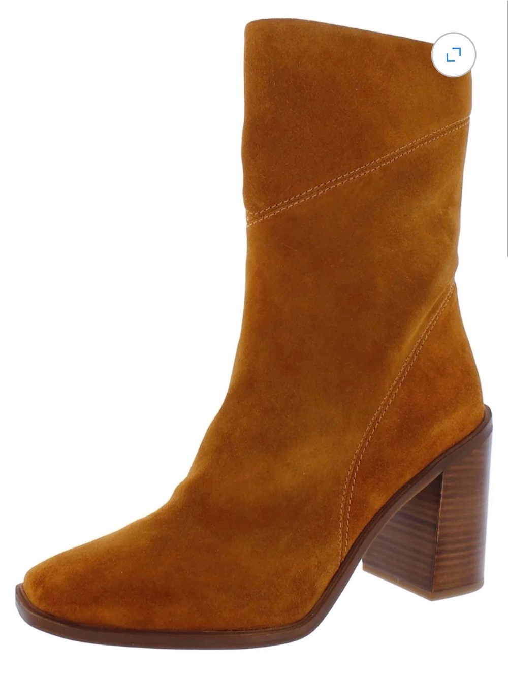 Franco Sarto Womens Stevie Leather Square Toe Mid-Calf Boots